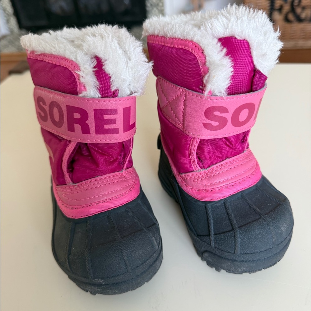 Sorel Fuchsia and Black Kids' Boots